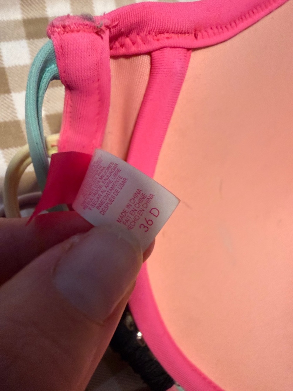 Victoria's Secret Neon Pink Bikini Top with Pastel Multi-Straps - Picture 4 of 4
